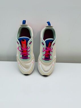 Nike Women's Air Max Beige Sneakers with Pink, Blue & Orange Accents